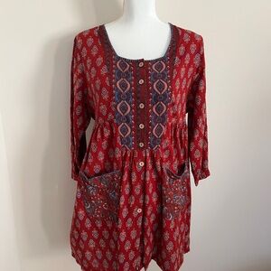 April Cornell tunic dress size L Made in India.